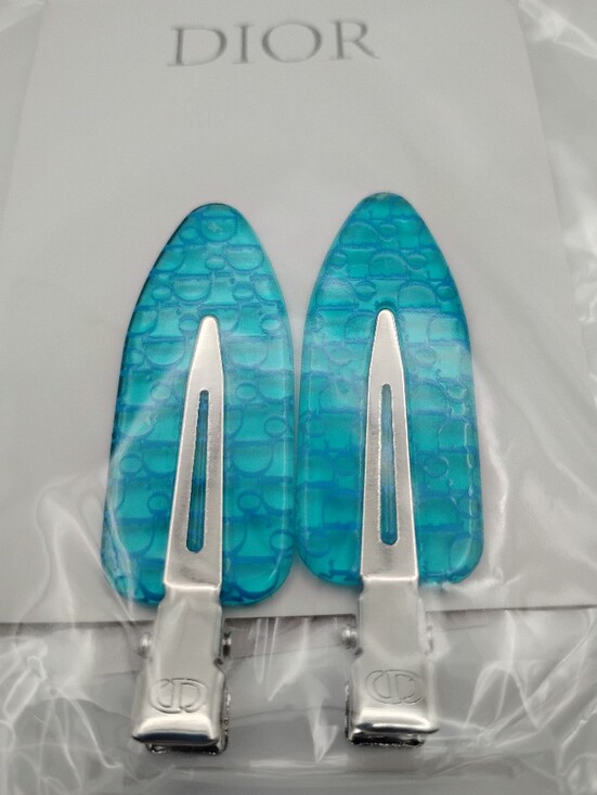Dior Other - Dior Blue Patterned Hair Clips Set Brand New